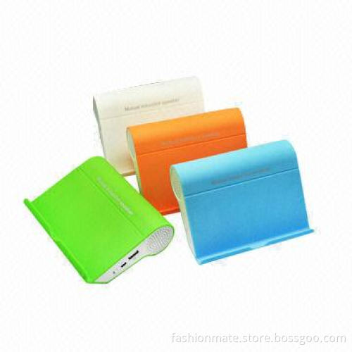 Speaker for iPad, blue LED light on transparent acrylic